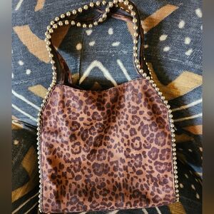 Big Buddha Steve Madden Grayson Graysen Leopard Cheetah Suede Hobo Bag